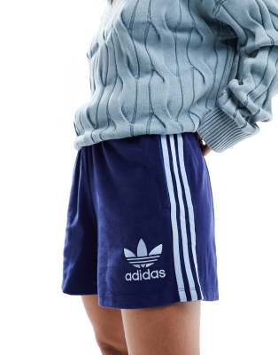 adidas Originals terry towelling shorts in navy and baby
