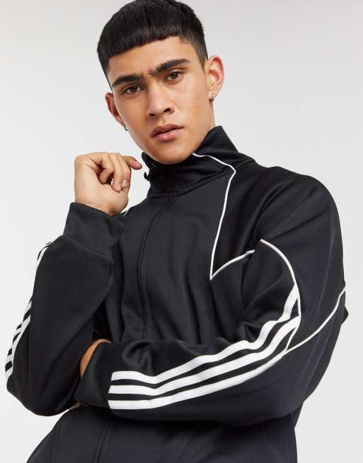 adidas Originals TF poly track jacket in black