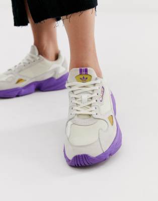 adidas originals tfl falcon in off white and purple