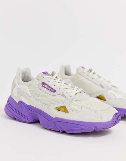 adidas Originals TFL Falcon in off white and purple