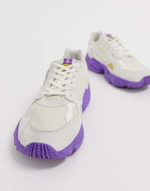 Adidas originals tfl falcon in off 2025 white and purple