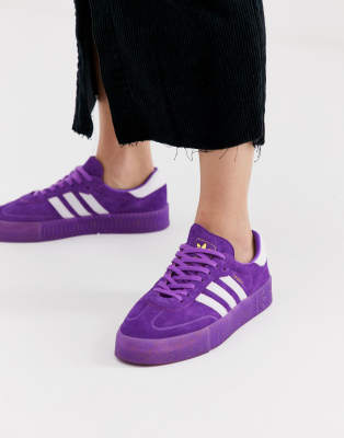 adidas originals tfl samba rose in purple and white