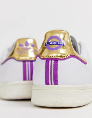 adidas originals tfl stan smith in white and gold