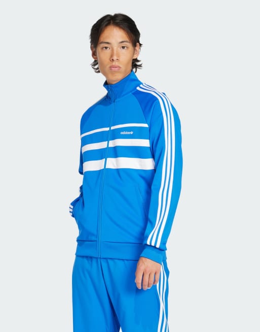 adidas Originals - The First - Blå træningsjakke med hvide detaljer