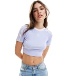 [adidas Originals] adidas Originals three stripe baby tee in pastel lilac-Purple XL Lilac