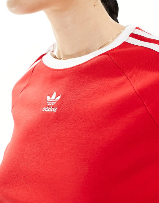 adidas Originals Leopard Luxe Trefoil Crew Sweatshirt - Red