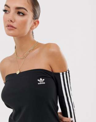 adidas originals three stripe dress in black