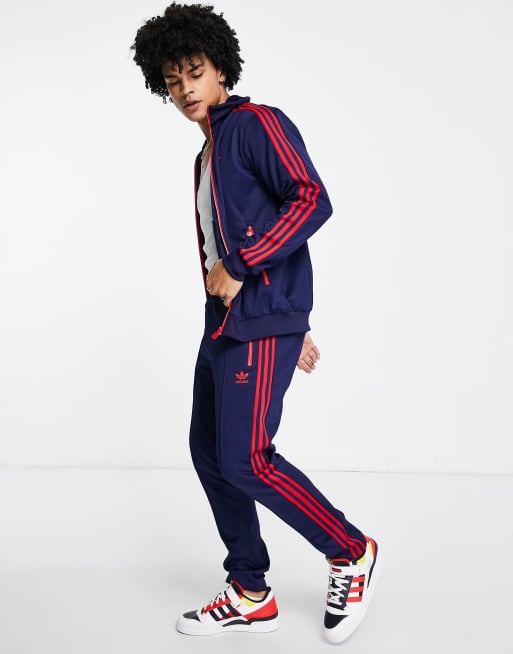 Adidas Originals Superstar Cuffed Track Pants Navy/Red,tracksuit,bottoms