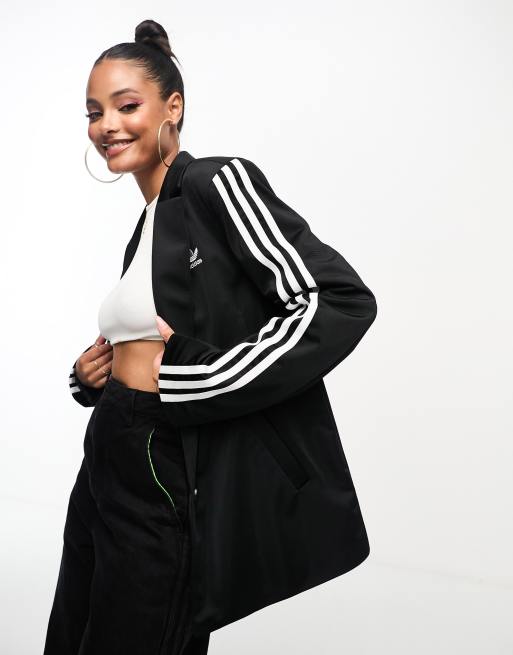 Adidas originals three stripe store track jacket in black