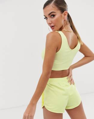 adidas neon yellow shorts