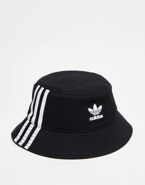 adidas Originals three stripe bucket hat in black - view 1