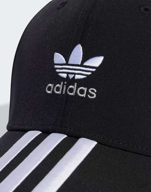 adidas Originals three stripe cap in black