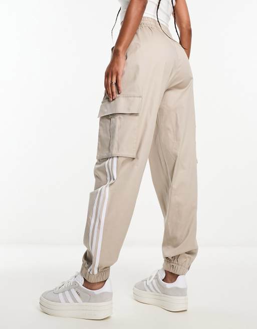 adidas Black Tapered Sportswear Dance 3-Stripes High-waisted Cargo Joggers