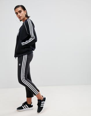 adidas originals three stripe cigarette pants in black