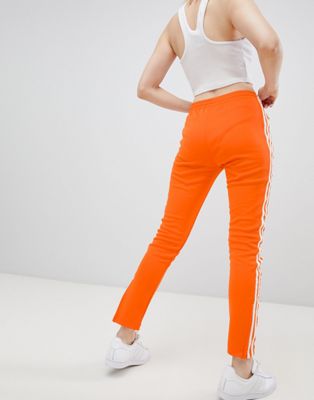 adidas leggings 3 stripes orange