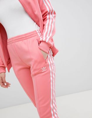 adidas originals adicolor three stripe cigarette pant in pink