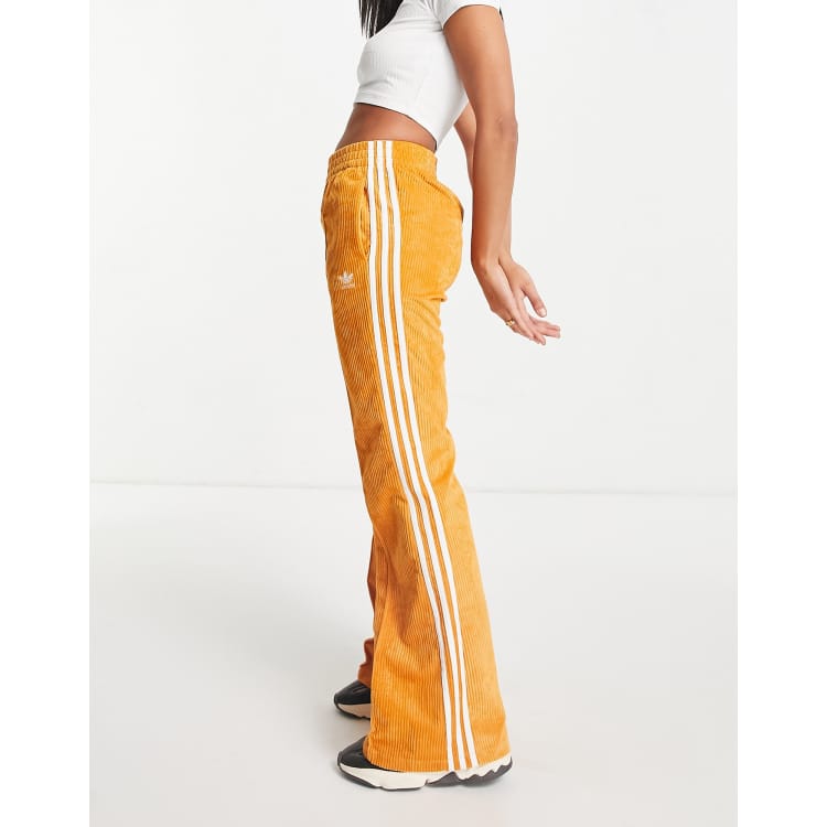 Adidas originals three stripe cigarette pants in orange clearance