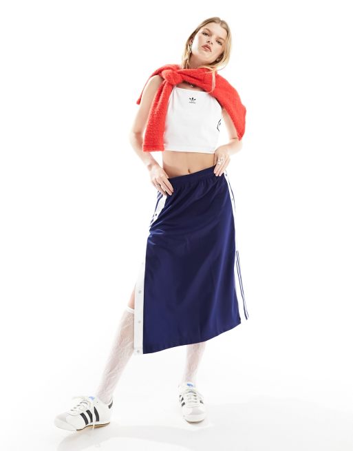 adidas Originals three stripe crop vest in white, 2 of 4
