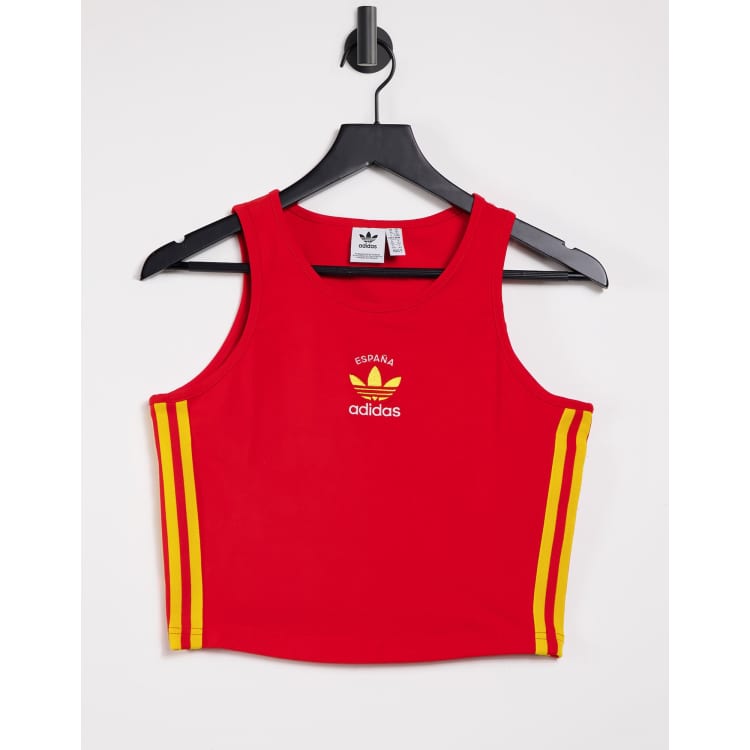 Red adidas crop top 2025