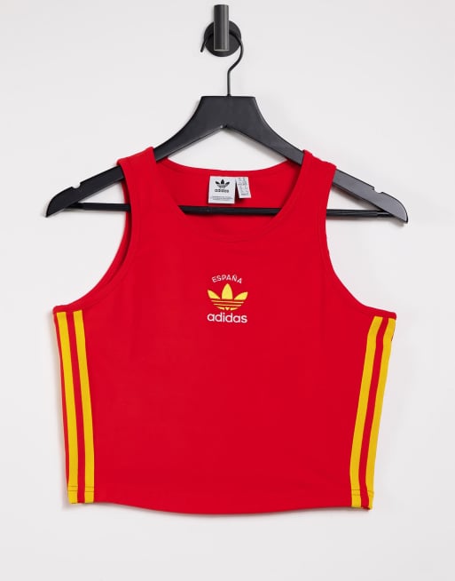 adidas Originals Scoop Sports Bra in Red