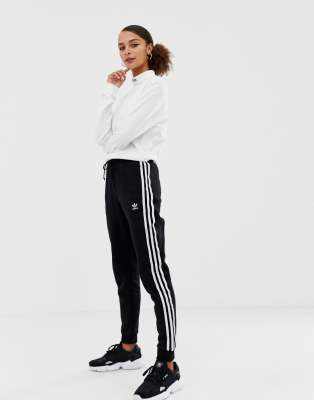 adidas originals three stripe cuffed sweat pants