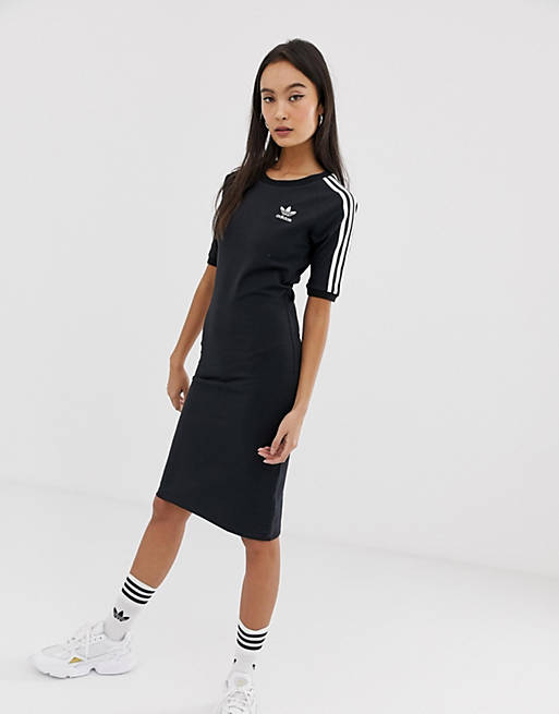 Stræde kontrollere Våbenstilstand adidas Originals Three Stripe Dress In Black | ASOS