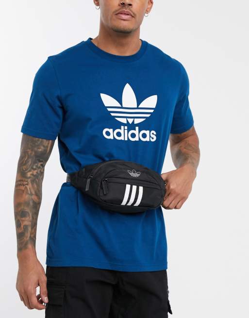 adidas Originals three stripe fanny pack in black