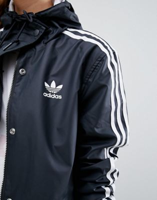 adidas 3 stripe rain jacket