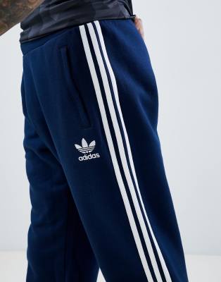 adidas originals 3 stripe joggers navy