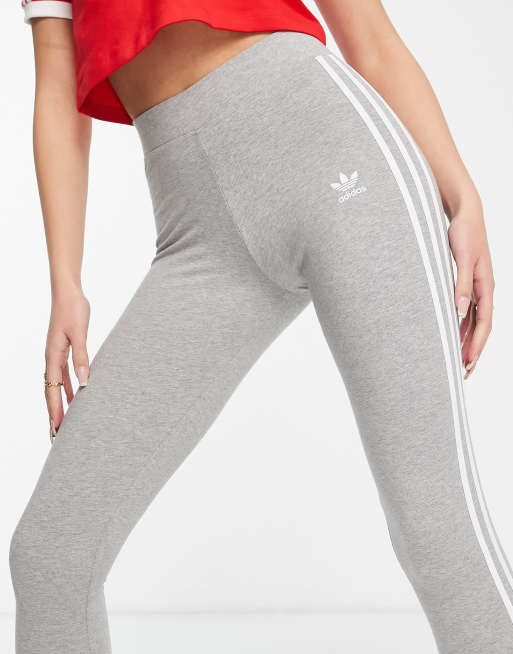 adidas Originals 3 stripe legging in grey