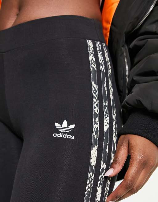 Adidas Originals Training Three Stripe Capri Leggings In Black - Black