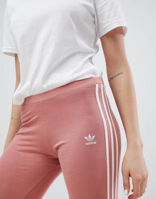 adidas leggings pink stripe