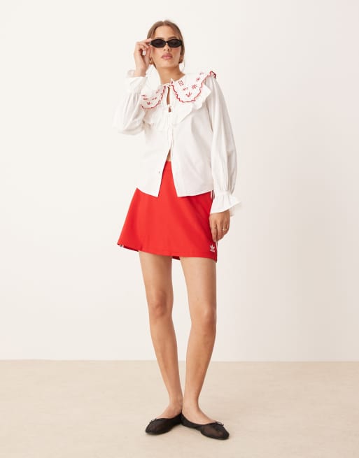 adidas Originals three stripe mini skirt in red | ASOS