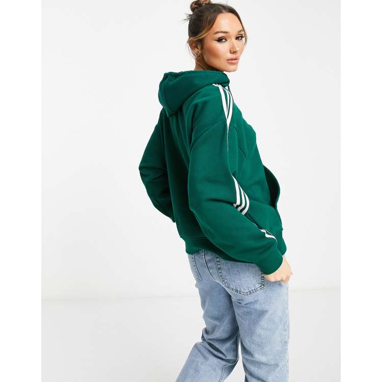 adidas Originals adicolor three stripe hoodie in collegiate green