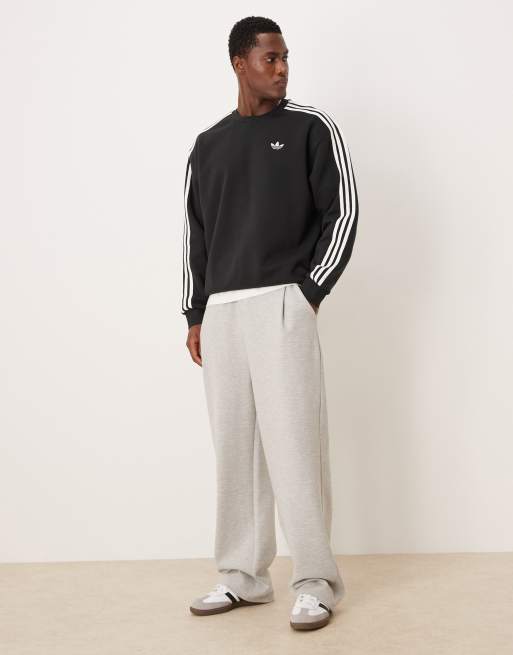 adidas Originals three stripe oversized sweatshirt in black | ASOS
