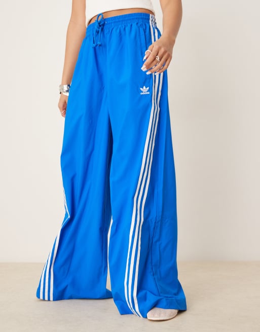 adidas Originals three stripe oversized track pants in blue, 2 of 5