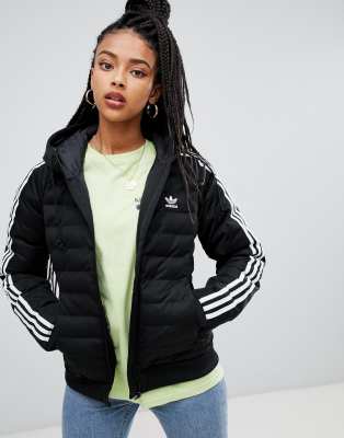 adidas 3 stripe puffer jacket