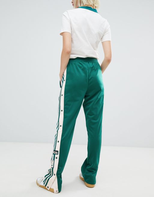 Adidas originals three stripe popper pant with vintage logo in black deals