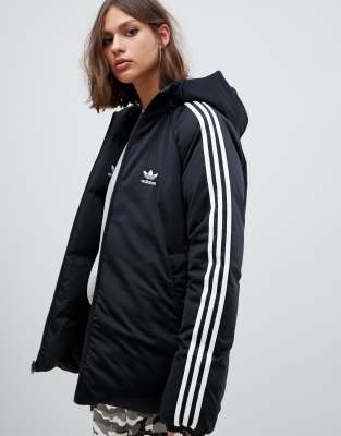 adidas originals down filled parka coat in black