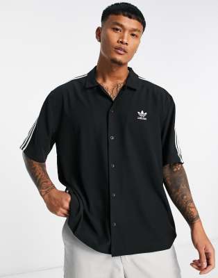 adidas Originals three stripe shirt in black