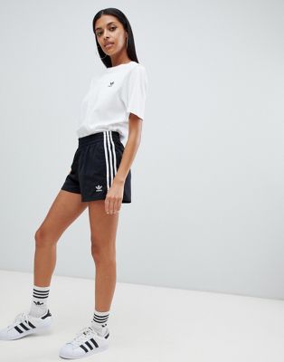 black three stripe shorts by adidas