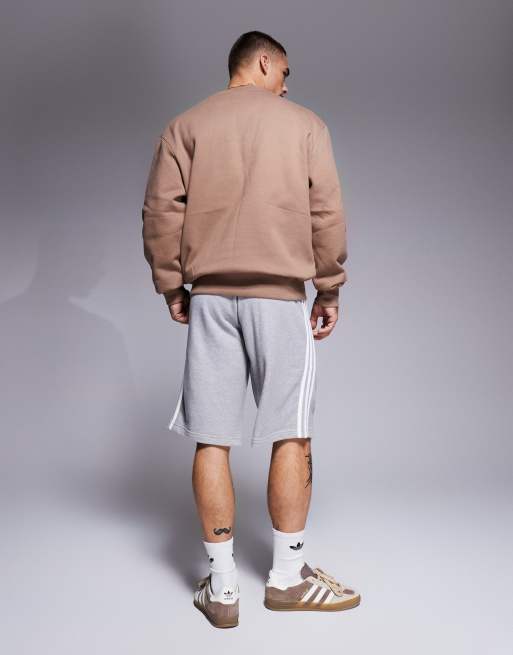 adidas Originals three stripe shorts in grey heather, 2 of 5
