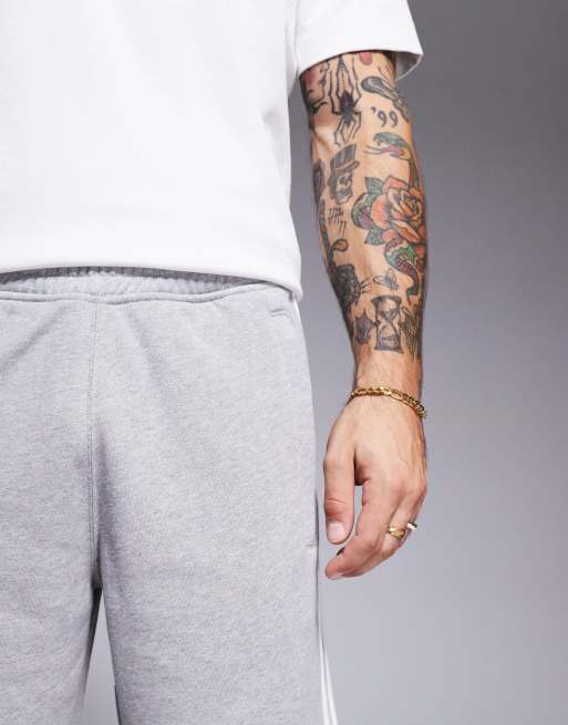adidas Originals three stripe shorts in grey heather, 3 of 5