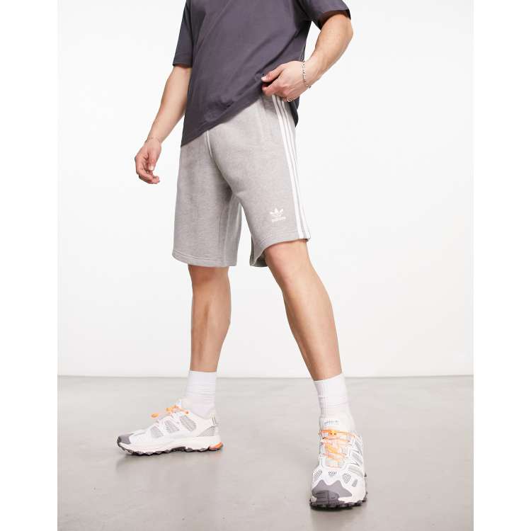 adidas Originals three stripe shorts in grey ASOS