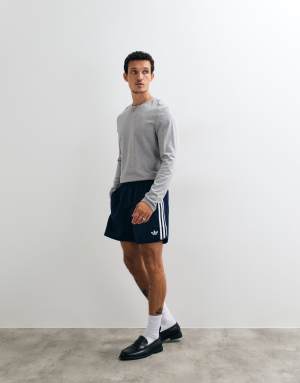 adidas Originals three stripe shorts in navy