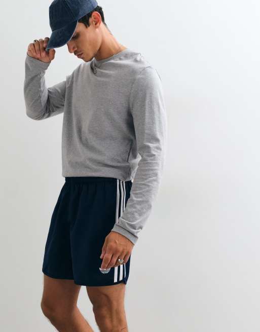 adidas Originals three stripe shorts in navy, 2 of 5