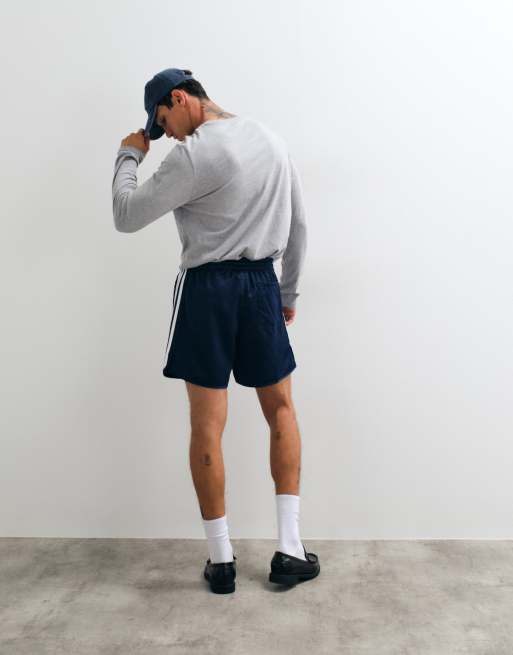 adidas Originals three stripe shorts in navy, 5 of 5