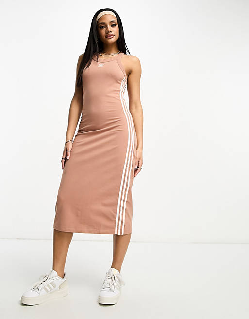 adidas Originals three stripe sleeveless midi dress in | ASOS