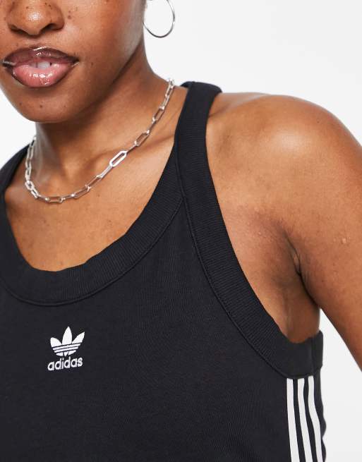 Adidas 3 stripe black best sale midi dress