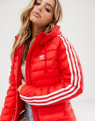 adidas originals womens slim jacket red